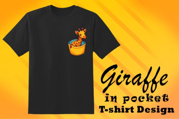 Elevate Projects with Pocket Giraffe Lover Graphic T-Shirt PNG