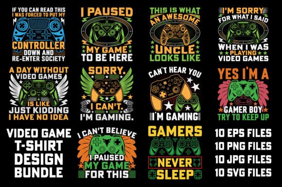 Level Up Your Merch: The Ultimate Video Game T-Shirt Design Bundle