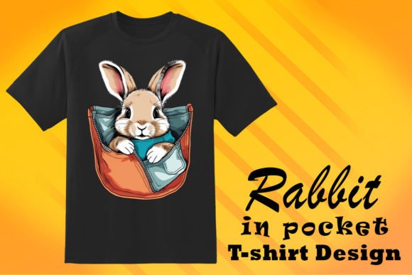Pocket Bunny Lover Graphic T-Shirt: A Design Asset with Character