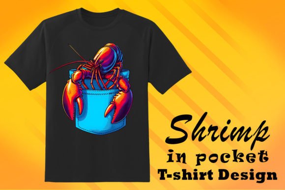 Pocket Shrimp Lover Graphic T-Shirt: A Niche Design for Bold Brands