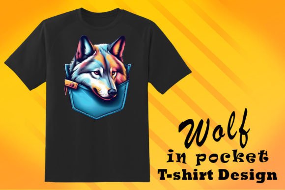 Pocket Wolf Lover Graphic T-Shirt Design: More Than Just Clipart